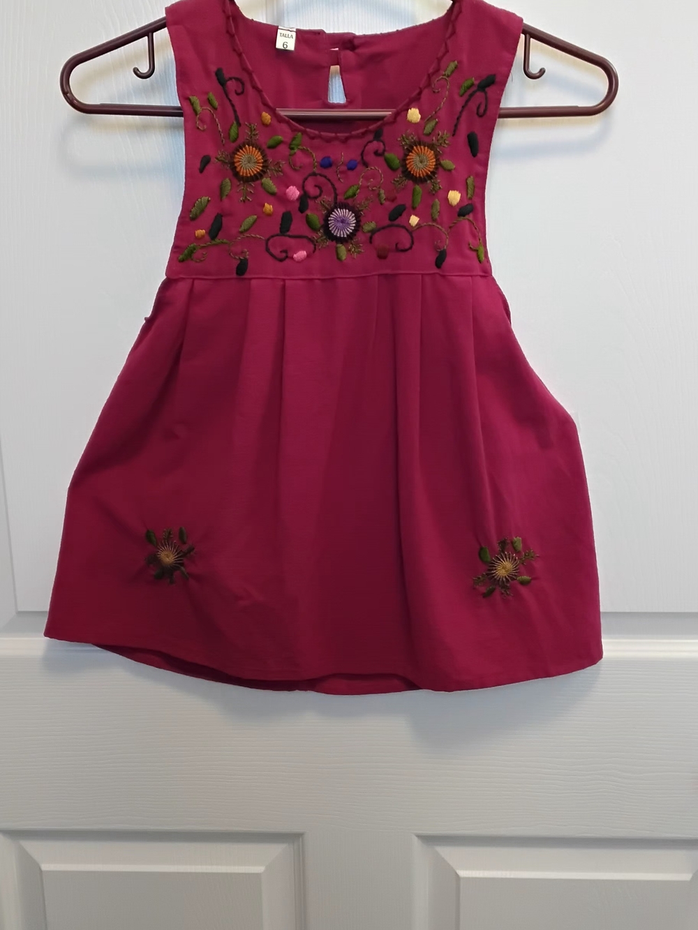 Embroidered‎  Cottagecore Childs Dress  Colorful Floral Detail Size 6